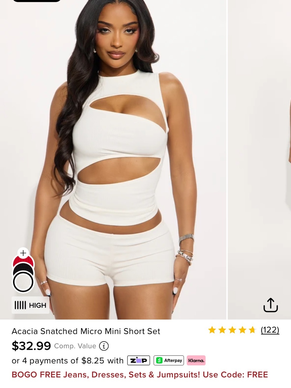 Fashion Nova White Ribbed Cutout Tank Top